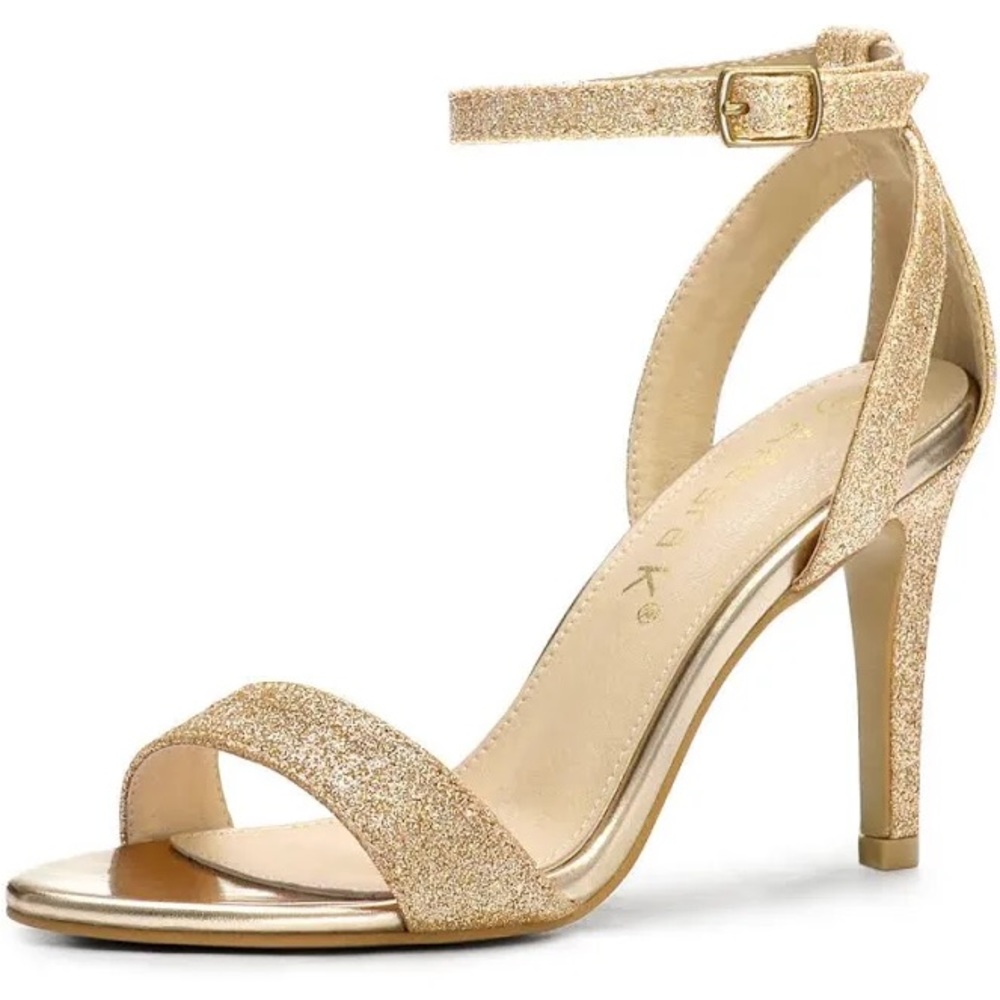 New never worn glitter gold heels by Allegra K
